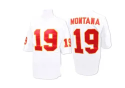 Kansas City Chiefs Men's Authentic White Mitchell And Ness Throwback Jersey (19 Joe Montana)