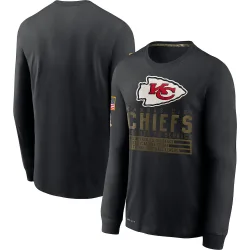 Kansas City Chiefs Men's Black 2020 Salute to Service Sideline Performance Long Sleeve T-Shirt