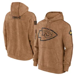 Kansas City Chiefs Men's Brown 2023 Salute to Service Club Pullover Hoodie