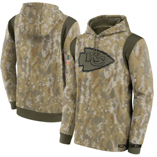 Kansas City Chiefs Men's Camo 2021 Salute to Service Therma Performance Pullover Hoodie