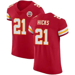 Kansas City Chiefs Men's Elite Red Team Color Vapor Untouchable Jersey (21 Jaden Hicks)