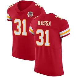 Kansas City Chiefs Men's Elite Red Team Color Vapor Untouchable Jersey (31 Jeffrey Bassa)