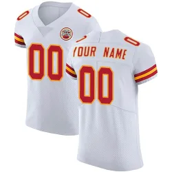 Kansas City Chiefs Men's Elite White Vapor Untouchable Jersey (00 Custom)