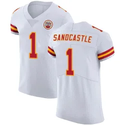 Kansas City Chiefs Men's Elite White Vapor Untouchable Jersey (1 Leon Sandcastle)