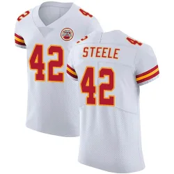 Kansas City Chiefs Men's Elite White Vapor Untouchable Jersey (42 Carson Steele)