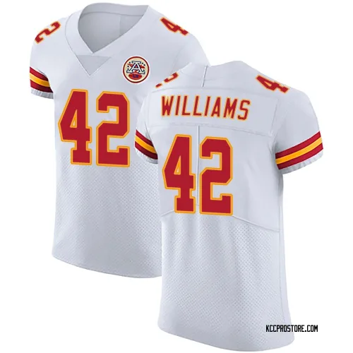 Kansas City Chiefs Men's Elite White Vapor Untouchable Jersey (42 Major Williams)