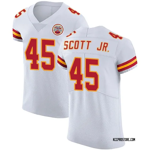 Kansas City Chiefs Men's Elite White Vapor Untouchable Jersey (45 Eric Scott Jr.)