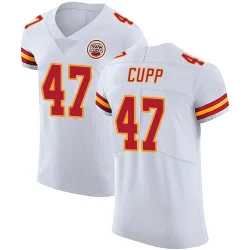 Kansas City Chiefs Men's Elite White Vapor Untouchable Jersey (47 Baylor Cupp)