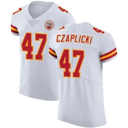Kansas City Chiefs Men's Elite White Vapor Untouchable Jersey (47 Eddie Czaplicki)