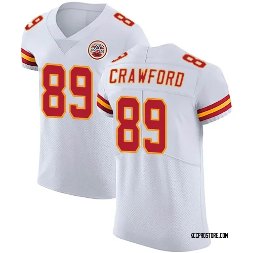 Kansas City Chiefs Men's Elite White Vapor Untouchable Jersey (89 Kekoa Crawford)