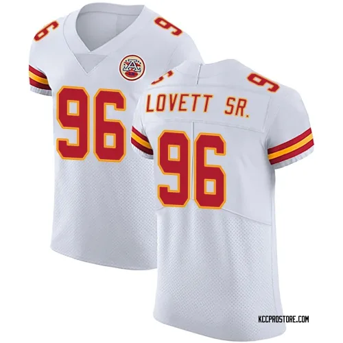 Kansas City Chiefs Men's Elite White Vapor Untouchable Jersey (96 Fabien Lovett Sr.)