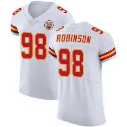 Kansas City Chiefs Men's Elite White Vapor Untouchable Jersey (98 Janarius Robinson)