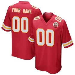 Kansas City Chiefs Men's Game Red Team Color Jersey (00 Custom)