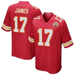 Kansas City Chiefs Men's Game Red Team Color Jersey (17 Richie James)