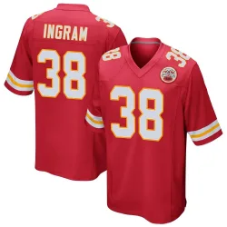 Kansas City Chiefs Men's Game Red Team Color Jersey (38 Keaontay Ingram)