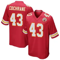 Kansas City Chiefs Men's Game Red Team Color Jersey (43 Jack Cochrane)