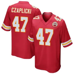 Kansas City Chiefs Men's Game Red Team Color Jersey (47 Eddie Czaplicki)