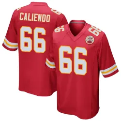 Kansas City Chiefs Men's Game Red Team Color Jersey (66 Mike Caliendo)