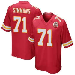 Kansas City Chiefs Men's Game Red Team Color Jersey (71 Josh Simmons)