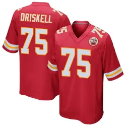 Kansas City Chiefs Men's Game Red Team Color Jersey (75 Ethan Driskell)