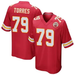 Kansas City Chiefs Men's Game Red Team Color Jersey (79 Nick Torres)