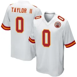Kansas City Chiefs Men's Game White Jersey (0 Jason Taylor II)