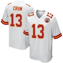 Kansas City Chiefs Men's Game White Jersey (13 Dustin Crum)