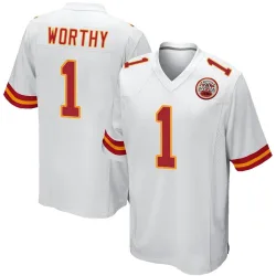 Kansas City Chiefs Men's Game White Jersey (1 Xavier Worthy)