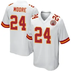 Kansas City Chiefs Men's Game White Jersey (24 Skyy Moore)