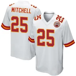Kansas City Chiefs Men's Game White Jersey (25 Elijah Mitchell)