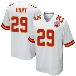 Kansas City Chiefs Men's Game White Jersey (29 Kareem Hunt)