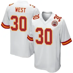 Kansas City Chiefs Men's Game White Jersey (30 Charcandrick West)