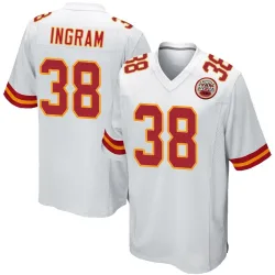Kansas City Chiefs Men's Game White Jersey (38 Keaontay Ingram)