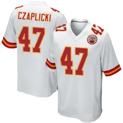 Kansas City Chiefs Men's Game White Jersey (47 Eddie Czaplicki)