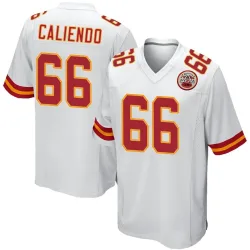 Kansas City Chiefs Men's Game White Jersey (66 Mike Caliendo)