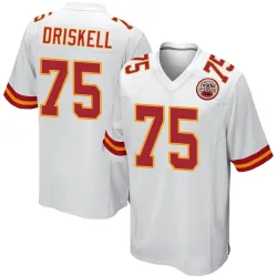 Kansas City Chiefs Men's Game White Jersey (75 Ethan Driskell)