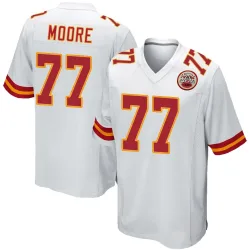 Kansas City Chiefs Men's Game White Jersey (77 Jaylon Moore)