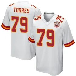 Kansas City Chiefs Men's Game White Jersey (79 Nick Torres)