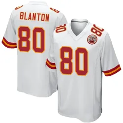 Kansas City Chiefs Men's Game White Jersey (80 Kendall Blanton)