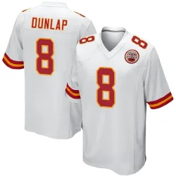 Kansas City Chiefs Men's Game White Jersey (8 Carlos Dunlap)