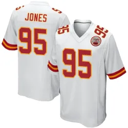 Kansas City Chiefs Men's Game White Jersey (95 Chris Jones)