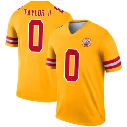 Kansas City Chiefs Men's Legend Gold Inverted Jersey (0 Jason Taylor II)