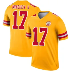 Kansas City Chiefs Men's Legend Gold Inverted Jersey (17 Gardner Minshew)