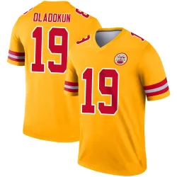 Kansas City Chiefs Men's Legend Gold Inverted Jersey (19 Chris Oladokun)