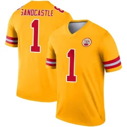 Kansas City Chiefs Men's Legend Gold Inverted Jersey (1 Leon Sandcastle)