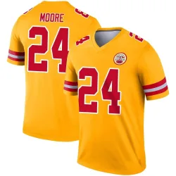 Kansas City Chiefs Men's Legend Gold Inverted Jersey (24 Skyy Moore)