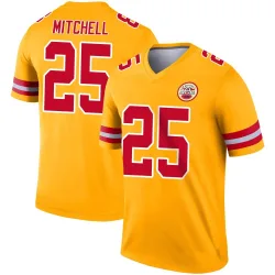 Kansas City Chiefs Men's Legend Gold Inverted Jersey (25 Elijah Mitchell)