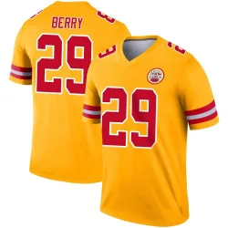 Kansas City Chiefs Men's Legend Gold Inverted Jersey (29 Eric Berry)