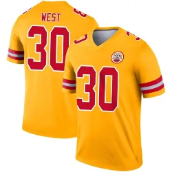 Kansas City Chiefs Men's Legend Gold Inverted Jersey (30 Charcandrick West)