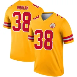 Kansas City Chiefs Men's Legend Gold Inverted Jersey (38 Keaontay Ingram)
